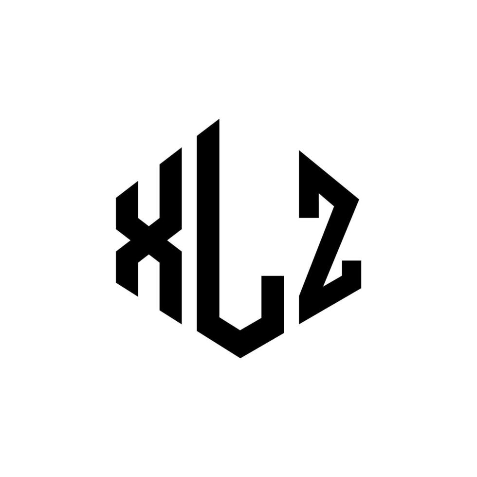 création de logo de lettre xlz avec forme de polygone. création de logo en forme de polygone et de cube xlz. modèle de logo vectoriel xlz hexagone couleurs blanches et noires. monogramme xlz, logo d'entreprise et immobilier.