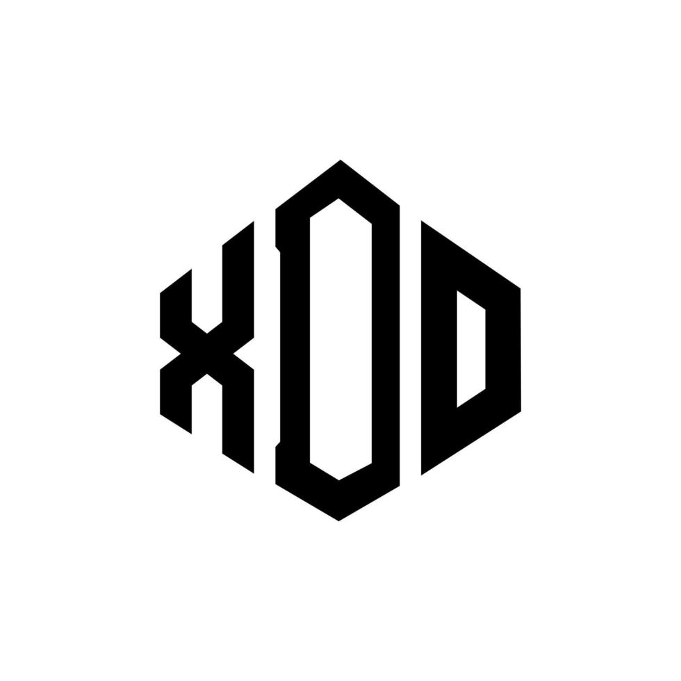 création de logo de lettre xdo avec forme de polygone. création de logo en forme de polygone et de cube xdo. modèle de logo vectoriel xdo hexagone couleurs blanches et noires. monogramme xdo, logo d'entreprise et immobilier.