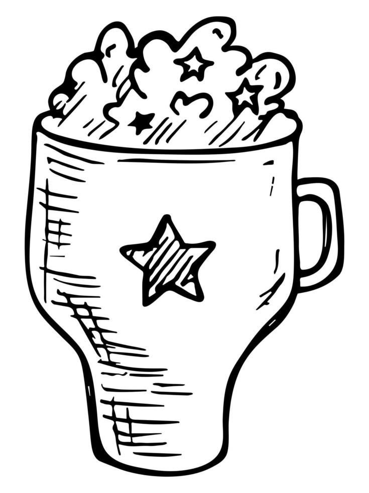 illustration mignonne de milk-shake. clipart de tasse simple. jolie boisson doodle vecteur