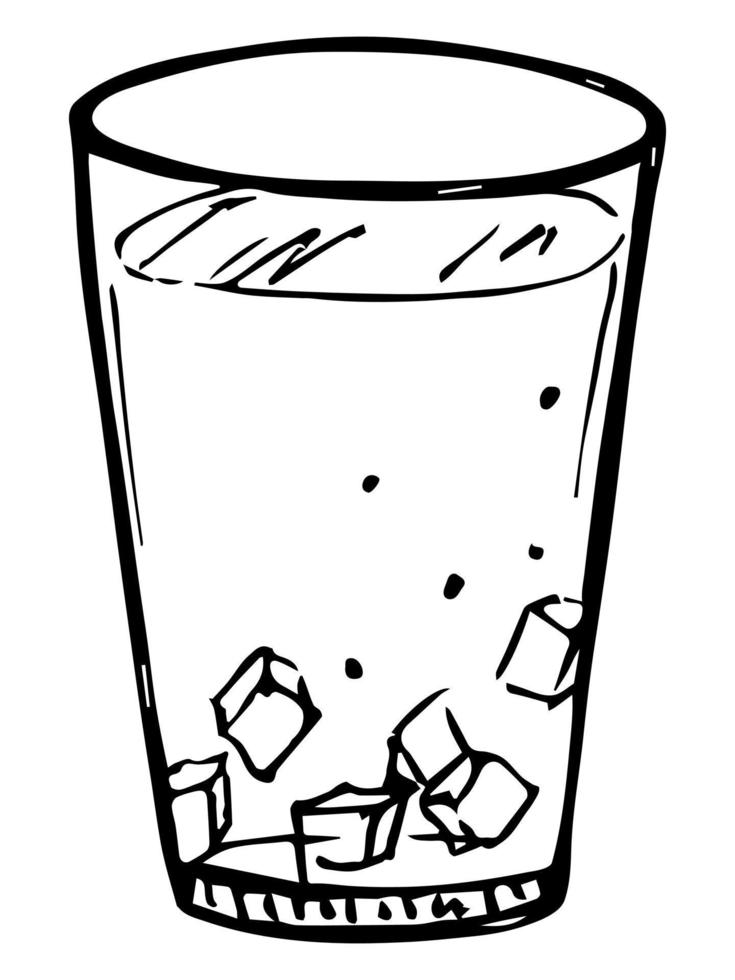 jolie tasse d'eau, de jus ou de soda. illustration en verre. boisson simple clipart vecteur