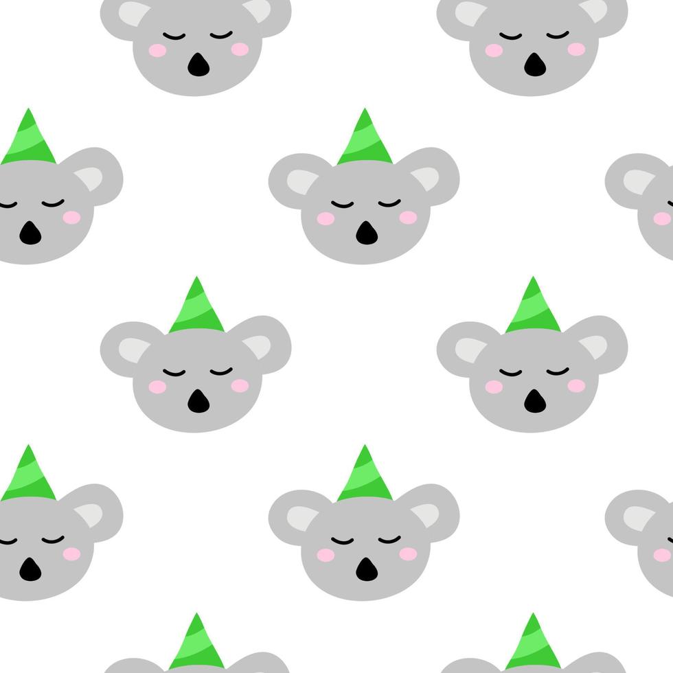 modèle sans couture avec des visages de koala colorés doodle. vecteur