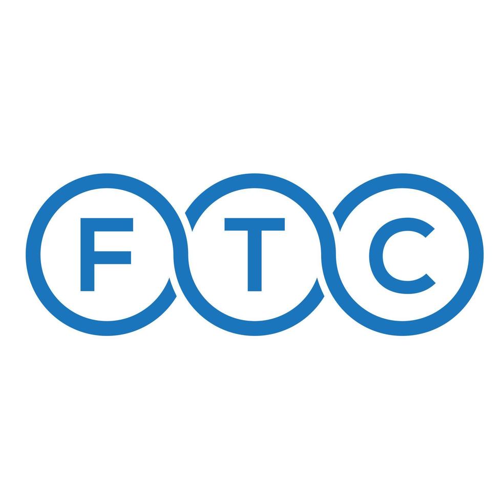 création de logo de lettre ftc sur fond noir. concept de logo de lettre initiales créatives ftc. conception de lettre ftc. vecteur