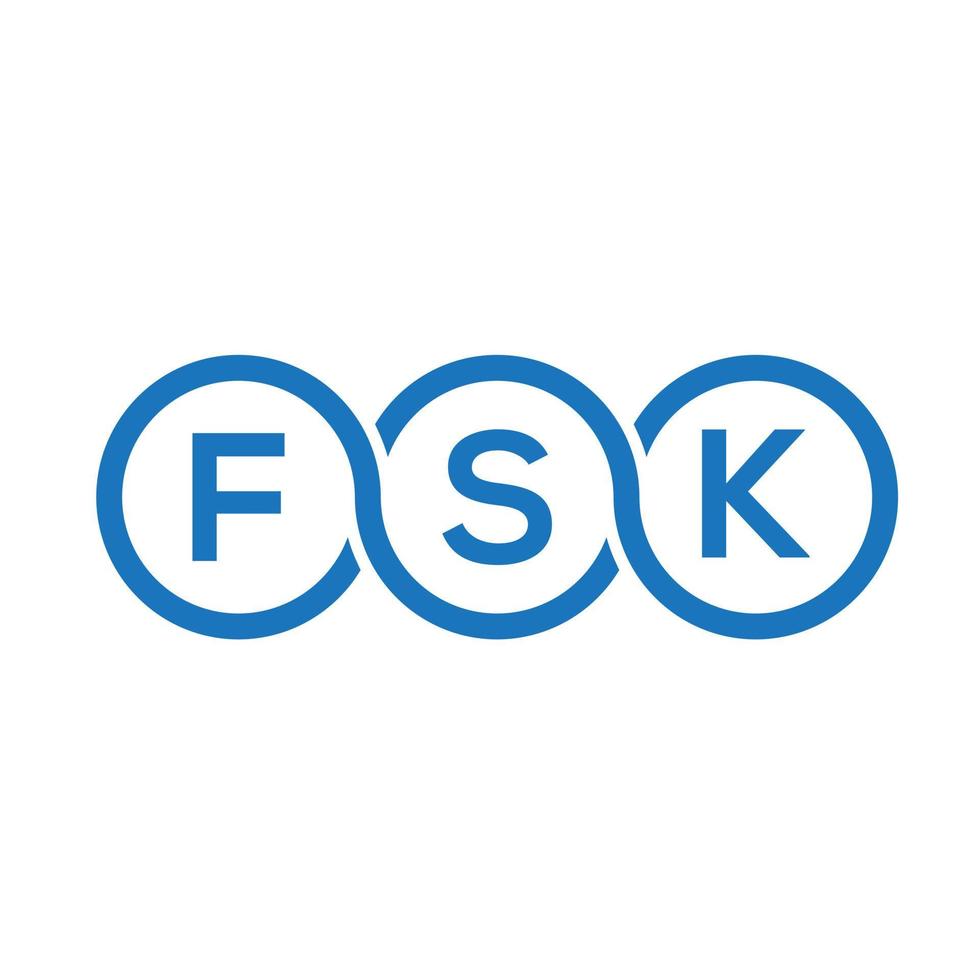 création de logo de lettre fsk sur fond noir. concept de logo de lettre initiales créatives fsk. conception de lettre fsk. vecteur