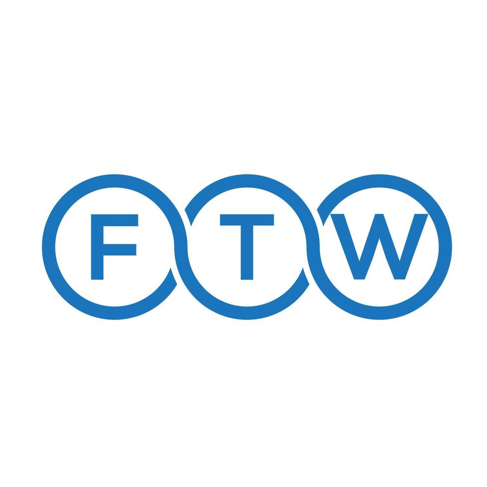création de logo de lettre ftw sur fond noir. concept de logo de lettre initiales créatives ftw. conception de lettre ftw. vecteur