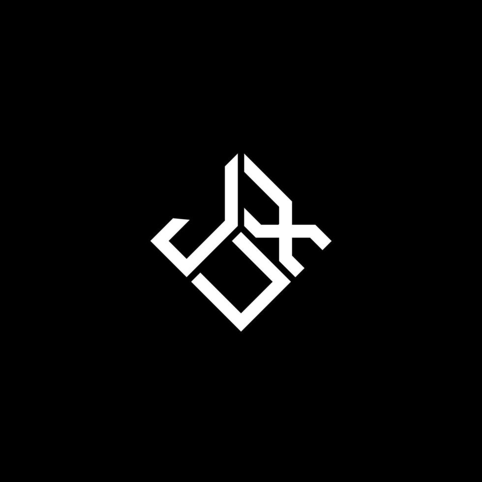 création de logo de lettre jux sur fond noir. concept de logo de lettre initiales créatives jux. conception de lettre jux. vecteur