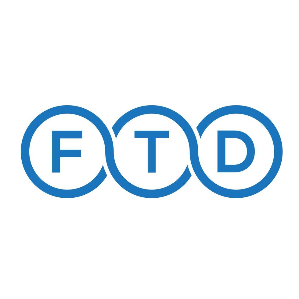 création de logo de lettre ftd sur fond noir. concept de logo de lettre initiales créatives ftd. conception de lettre ftd. vecteur