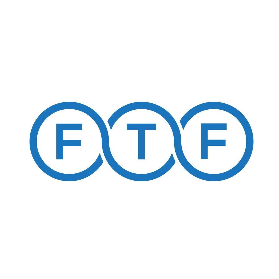 création de logo de lettre ftf sur fond noir. concept de logo de lettre initiales créatives ftf. conception de lettre ftf. vecteur