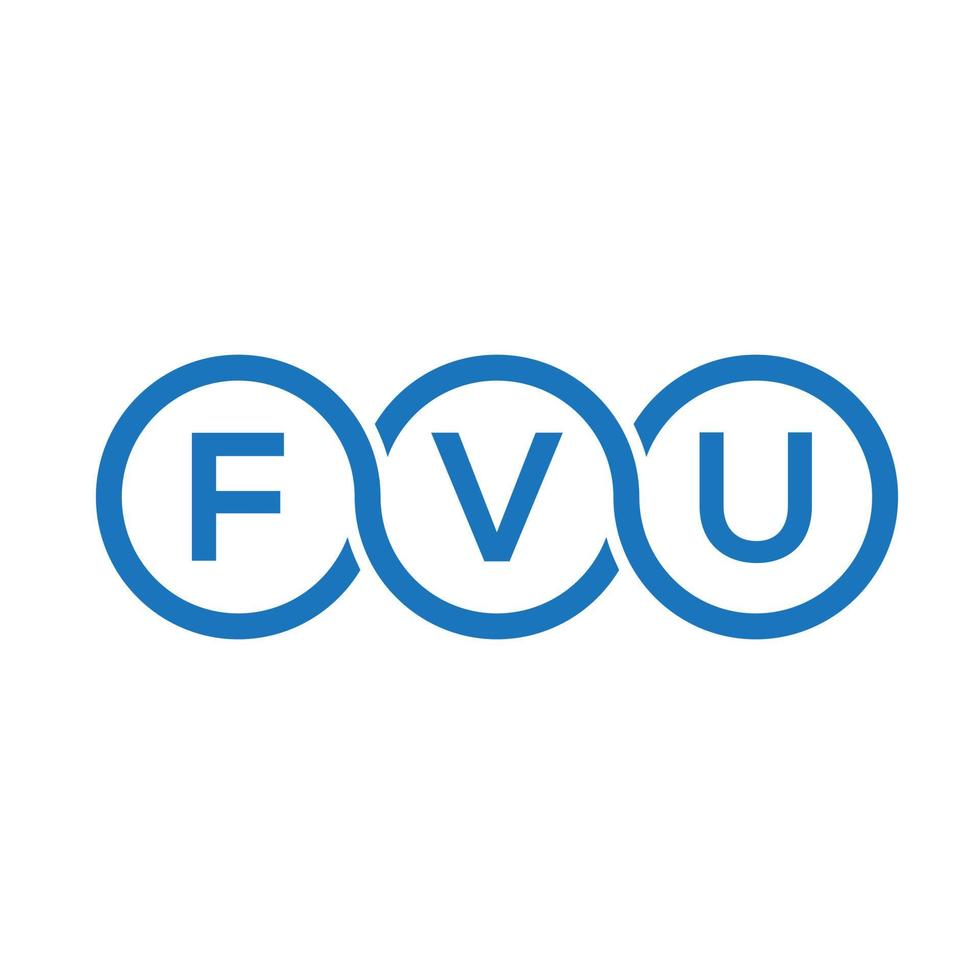 création de logo de lettre fvu sur fond noir. concept de logo de lettre initiales créatives fvu. conception de lettre fvu. vecteur