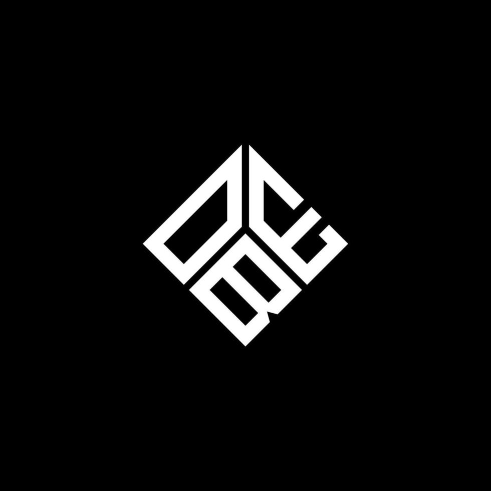 création de logo de lettre obe sur fond noir. concept de logo lettre initiales créatives obe. conception de lettre obe. vecteur
