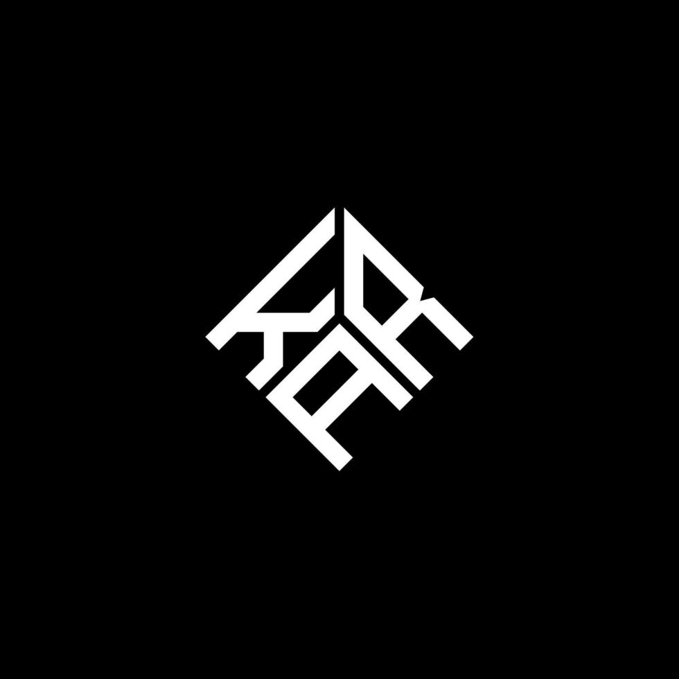 création de logo de lettre kar sur fond noir. kar concept de logo de lettre initiales créatives. conception de lettre kar. vecteur