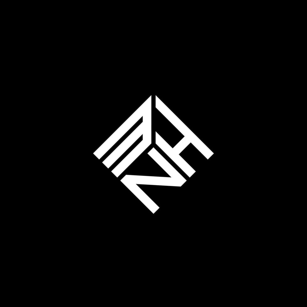 création de logo de lettre mnh sur fond noir. concept de logo de lettre initiales créatives mnh. conception de lettre mnh. vecteur