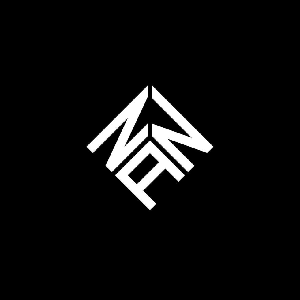 création de logo de lettre nan sur fond noir. concept de logo de lettre initiales créatives nan. conception de lettre nan. vecteur