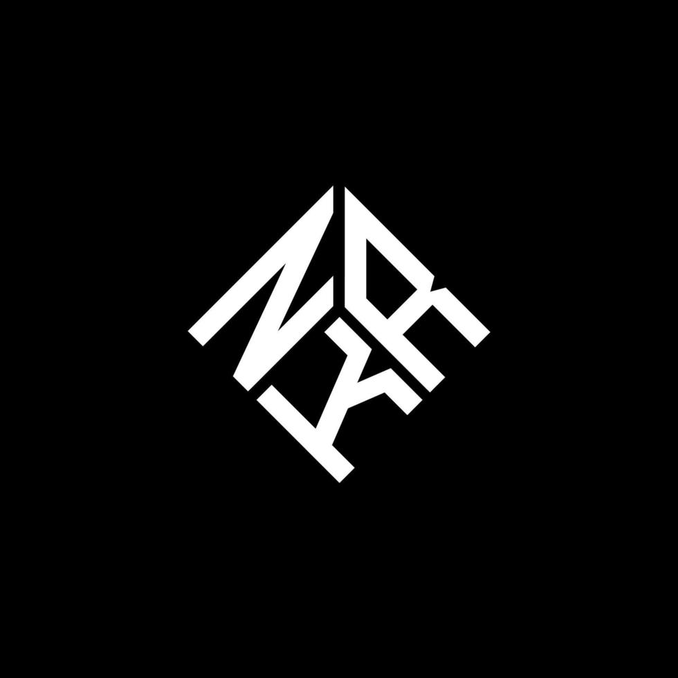création de logo de lettre nkr sur fond noir. concept de logo de lettre initiales créatives nkr. conception de lettre nkr. vecteur