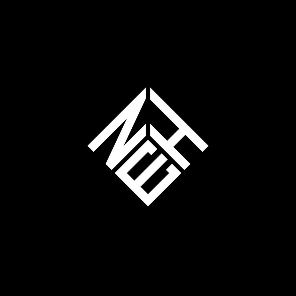 création de logo de lettre neh sur fond noir. concept de logo de lettre initiales créatives neh. conception de lettre neh. vecteur