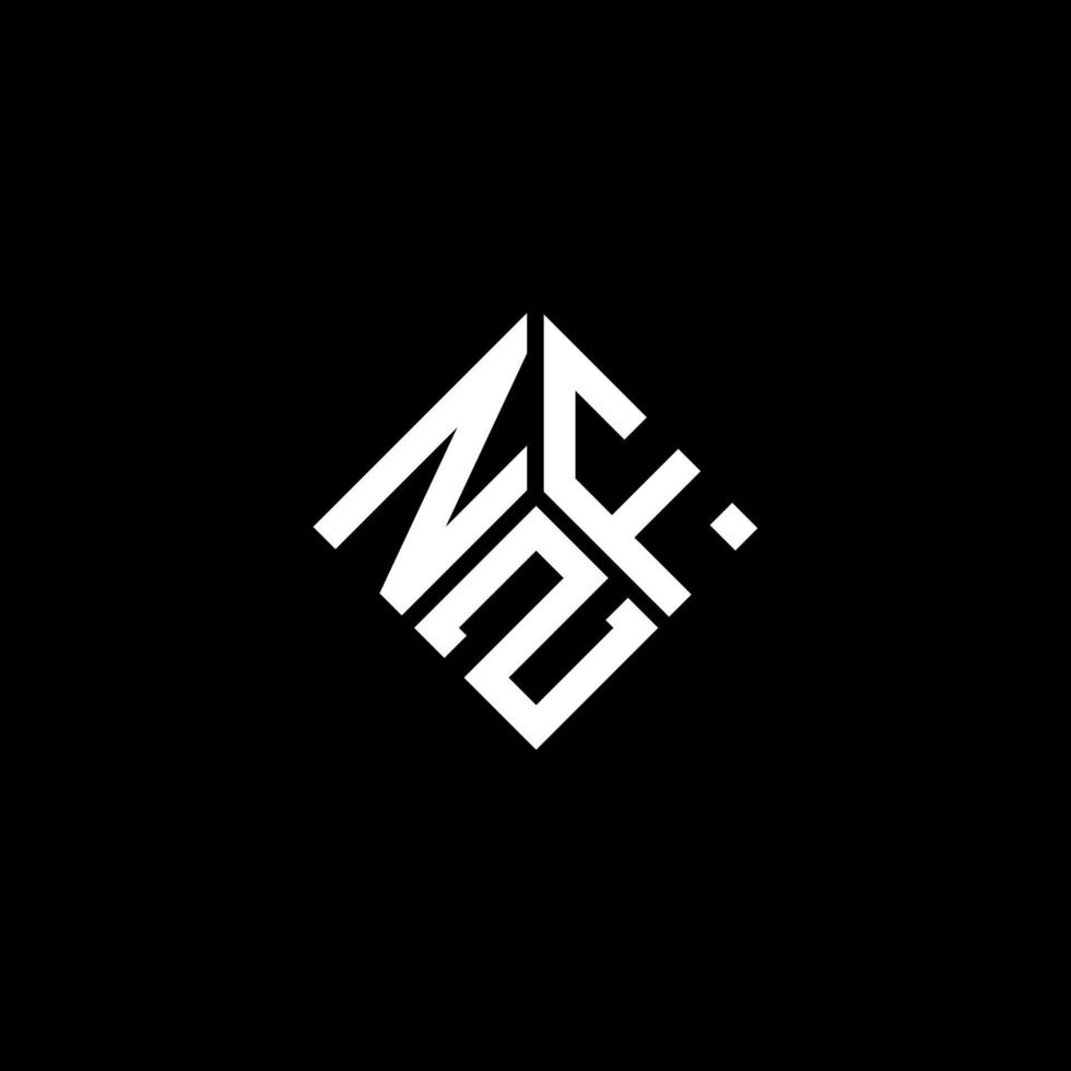 création de logo de lettre nzf sur fond noir. concept de logo de lettre initiales créatives nzf. conception de lettre nzf. vecteur