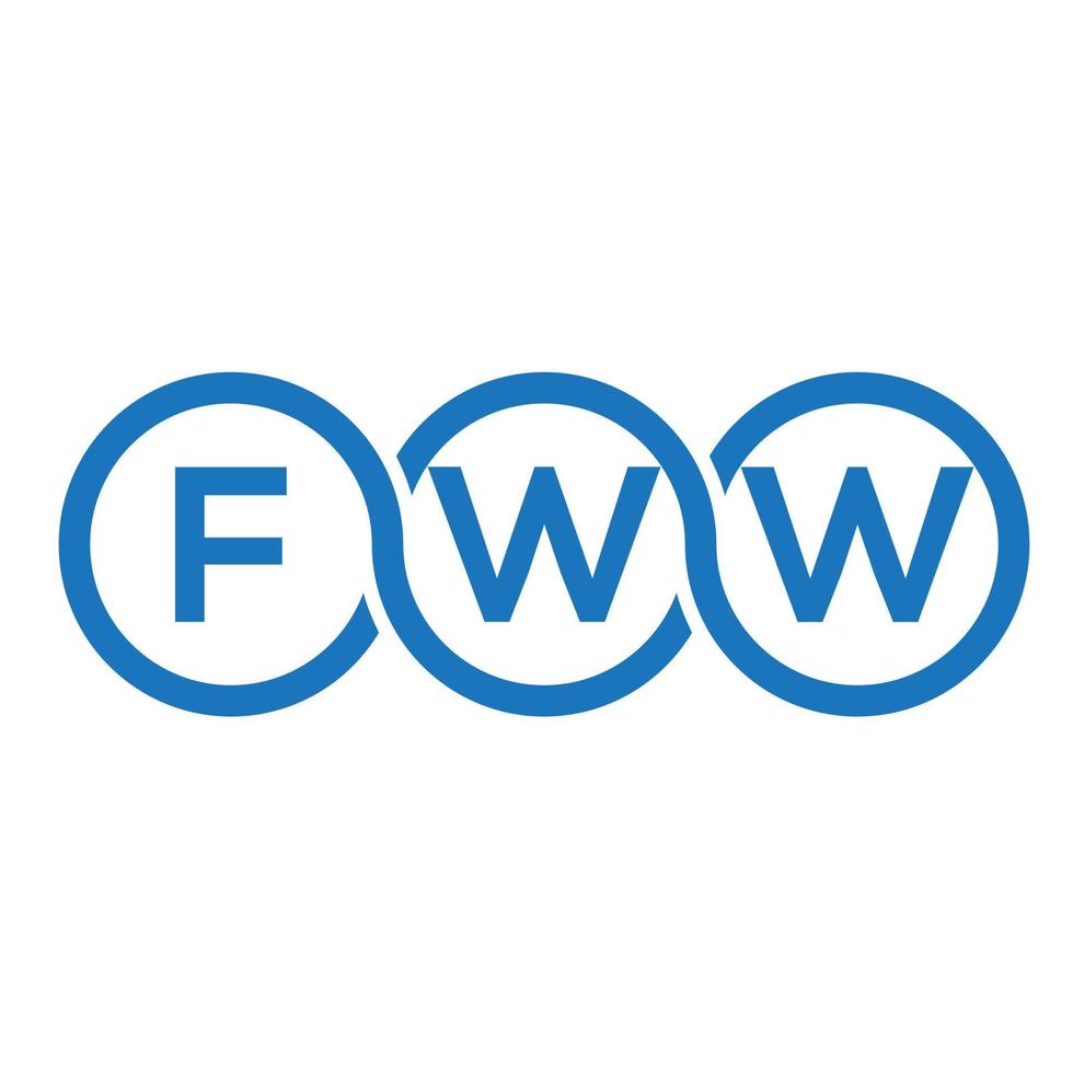 création de logo de lettre fww sur fond noir. fww concept de logo de lettre initiales créatives. conception de lettre fww. vecteur