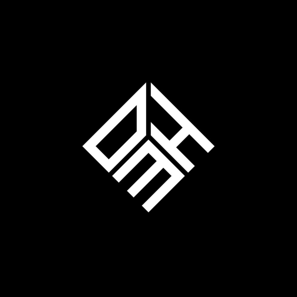 création de logo de lettre omh sur fond noir. concept de logo de lettre initiales créatives omh. conception de lettre omh. vecteur