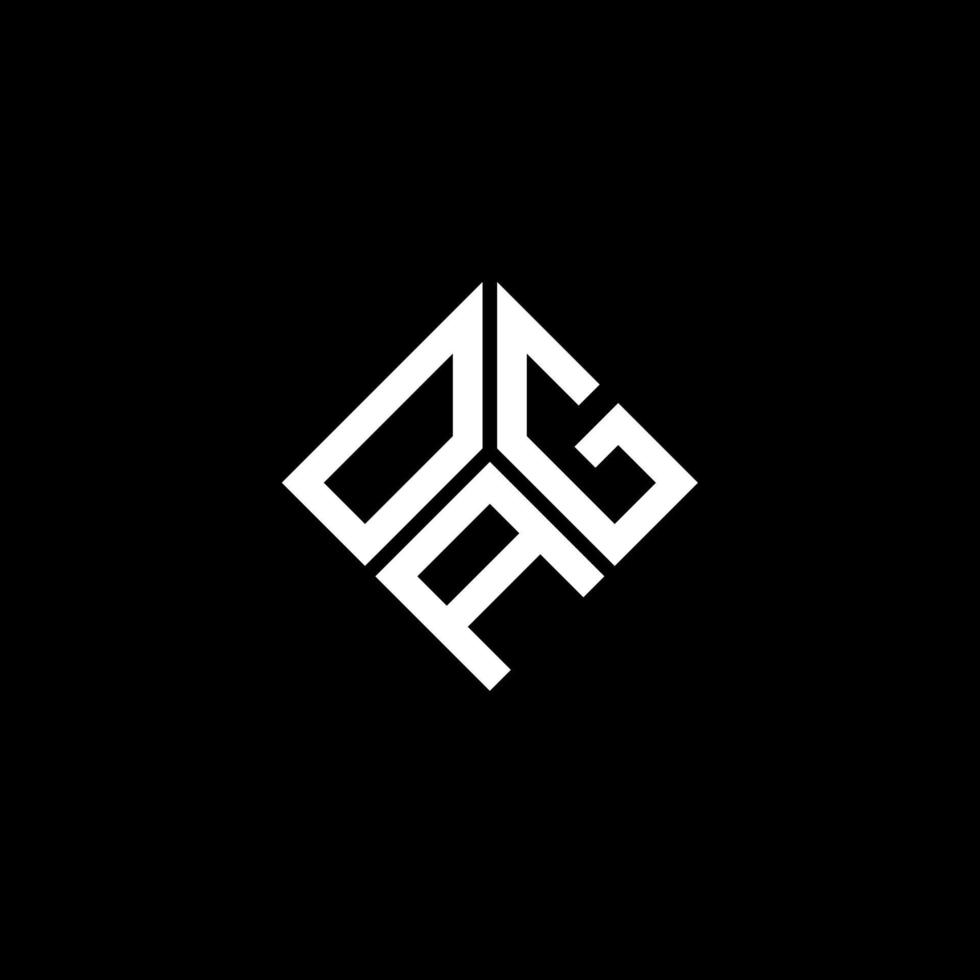 création de logo de lettre oag sur fond noir. concept de logo de lettre initiales créatives oag. conception de lettre oag. vecteur