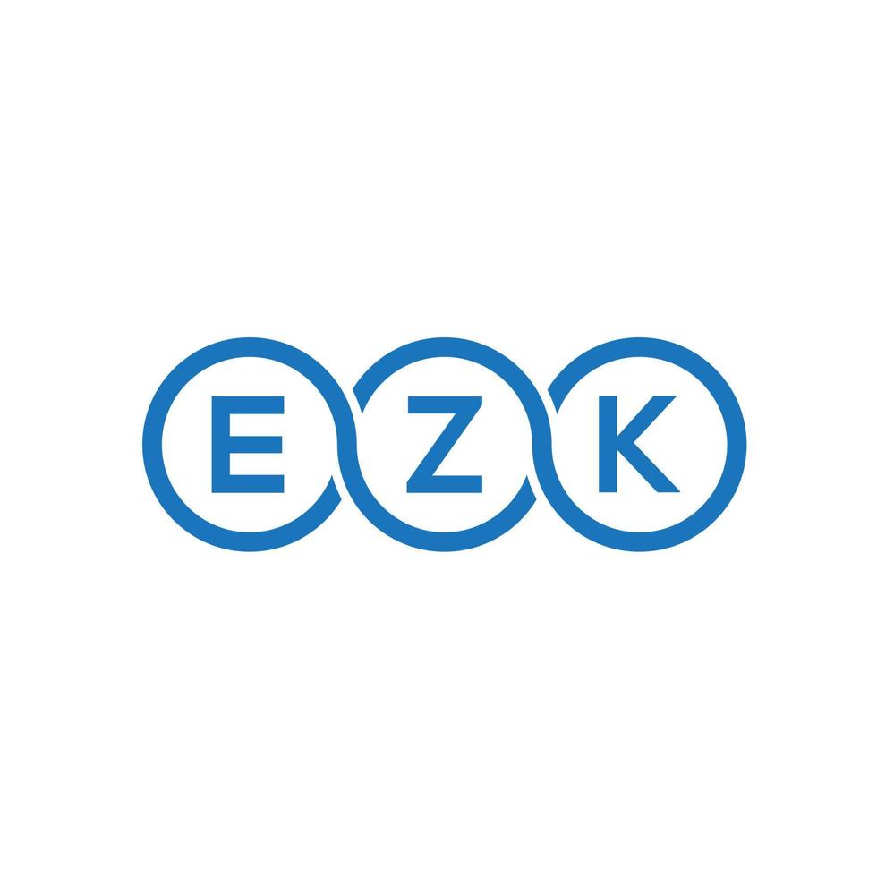 création de logo de lettre ezk sur fond noir. concept de logo de lettre initiales créatives ezk. conception de lettre ezk. vecteur