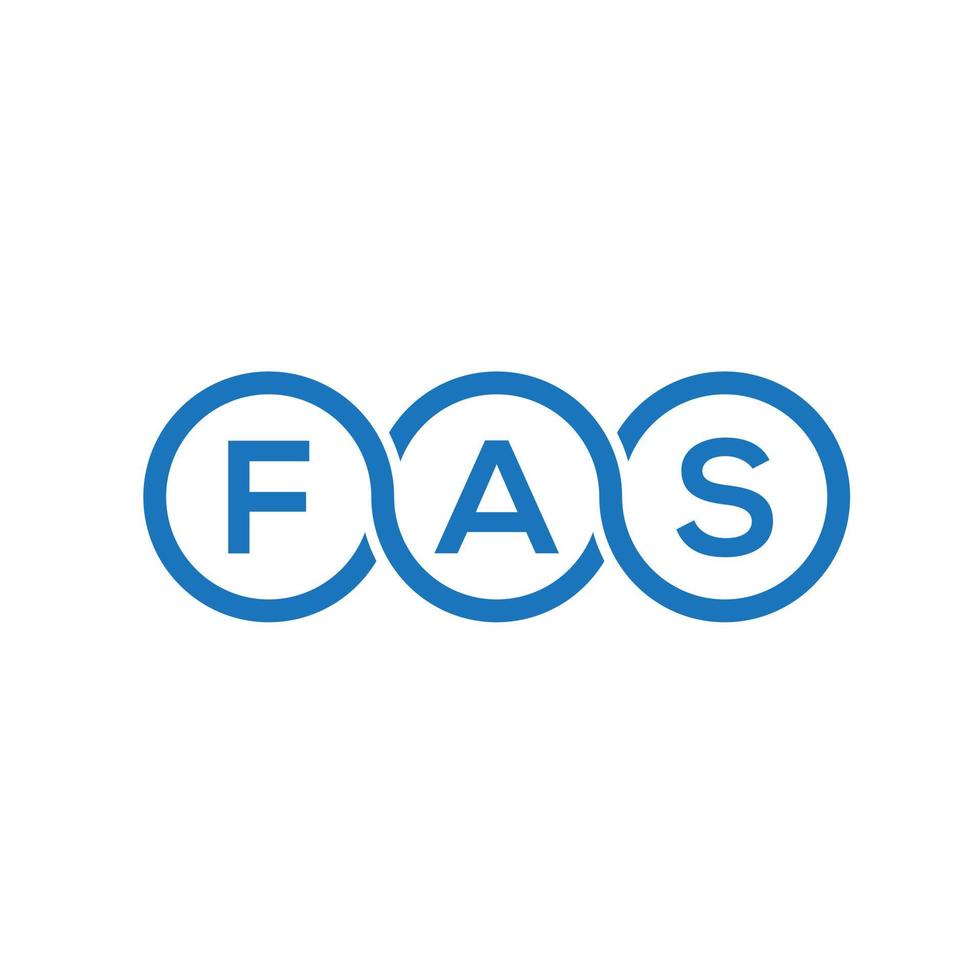 création de logo de lettre fas sur fond noir. concept de logo de lettre initiales créatives fas. conception de lettre fas. vecteur