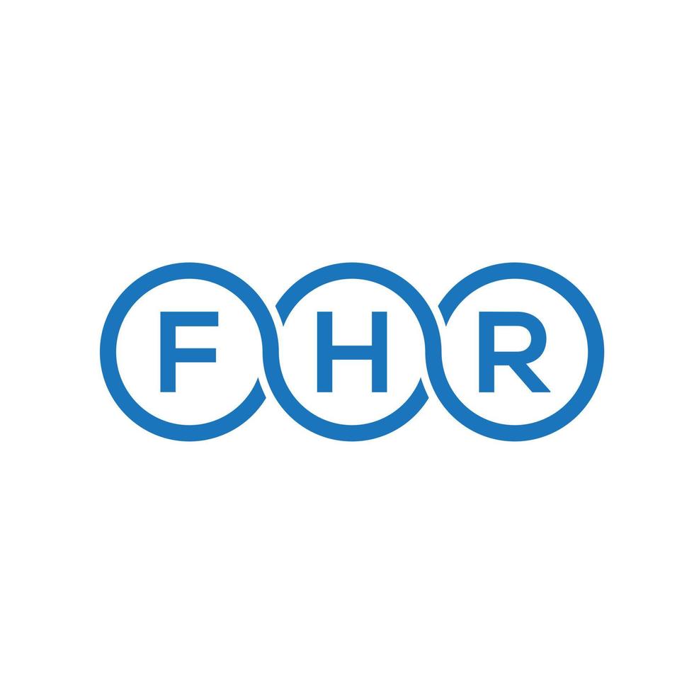 création de logo de lettre fhr sur fond noir. concept de logo de lettre initiales créatives fhr. conception de lettre fhr. vecteur