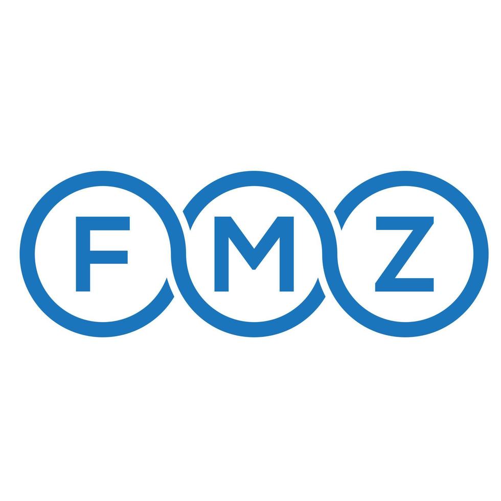 création de logo de lettre fmz sur fond noir. concept de logo de lettre initiales créatives fmz. conception de lettre fmz. vecteur