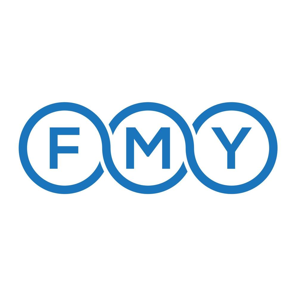 création de logo de lettre fmy sur fond noir. concept de logo de lettre initiales créatives fmy. conception de lettre fmy. vecteur