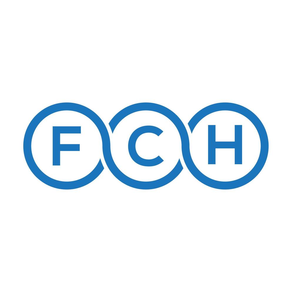 création de logo de lettre fch sur fond noir. concept de logo de lettre initiales créatives fch. conception de lettre fch. vecteur