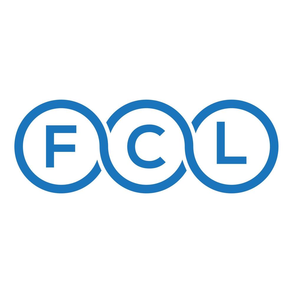 création de logo de lettre fcl sur fond noir. concept de logo de lettre initiales créatives fcl. conception de lettre fcl. vecteur