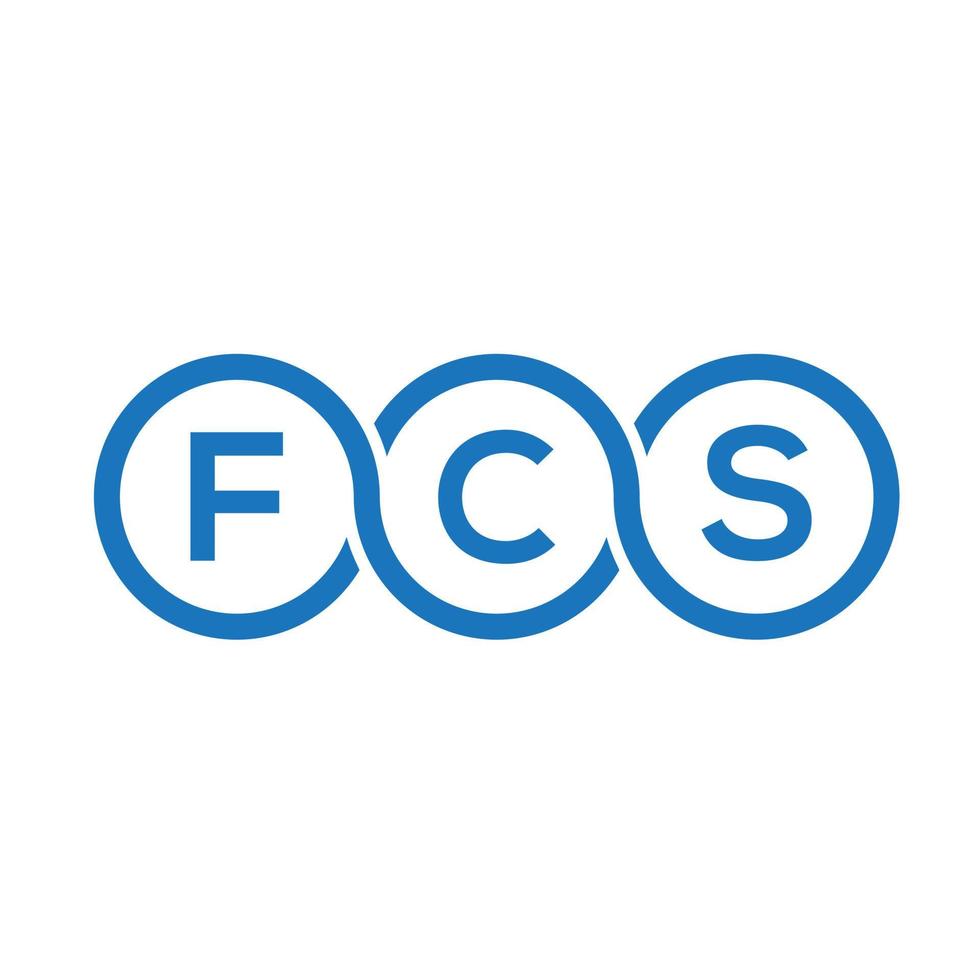 création de logo de lettre fcs sur fond noir. concept de logo de lettre initiales créatives fcs. conception de lettre fcs. vecteur