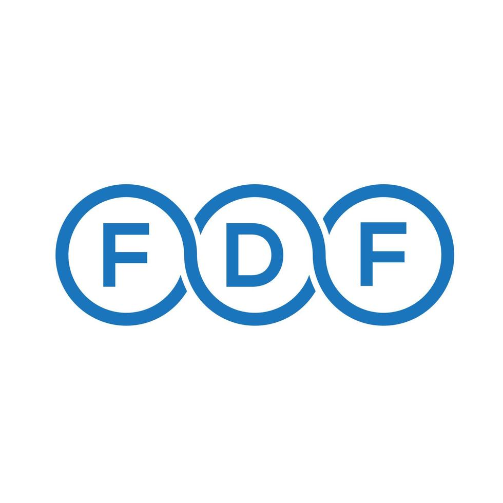 création de logo de lettre fdf sur fond noir. concept de logo de lettre initiales créatives fdf. conception de lettre fdf. vecteur