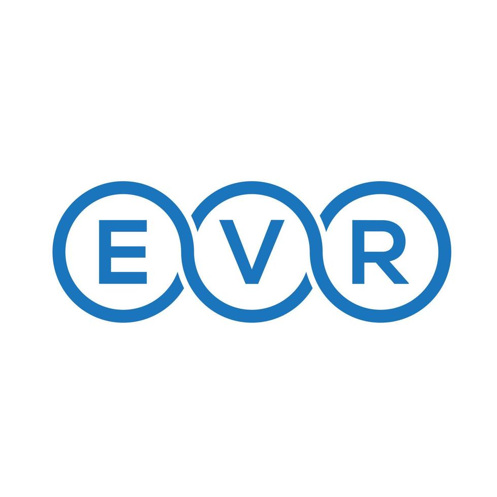 création de logo de lettre evr sur fond noir. concept de logo de lettre initiales créatives evr. conception de lettre evr. vecteur