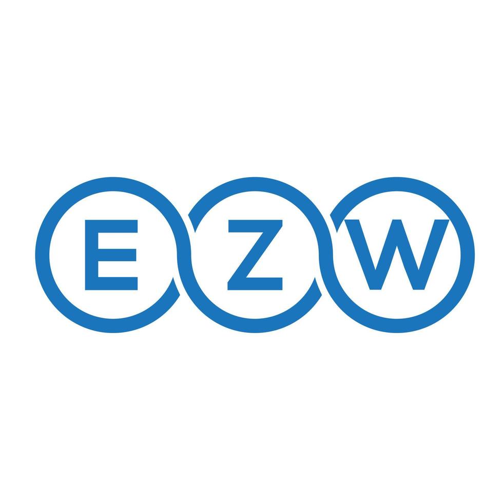 création de logo de lettre ezw sur fond noir. concept de logo de lettre initiales créatives ezw. conception de lettre ezw. vecteur