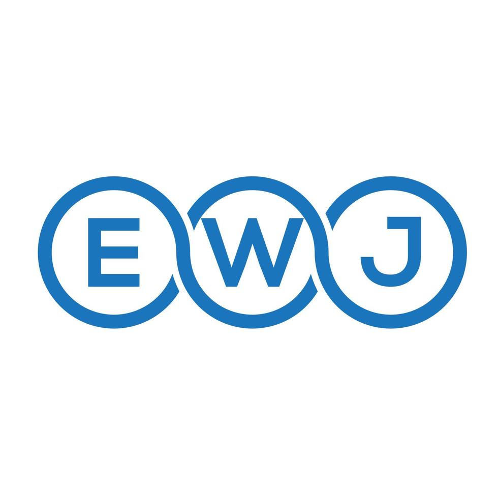 création de logo de lettre ewj sur fond noir. concept de logo de lettre initiales créatives ewj. conception de lettre ewj. vecteur