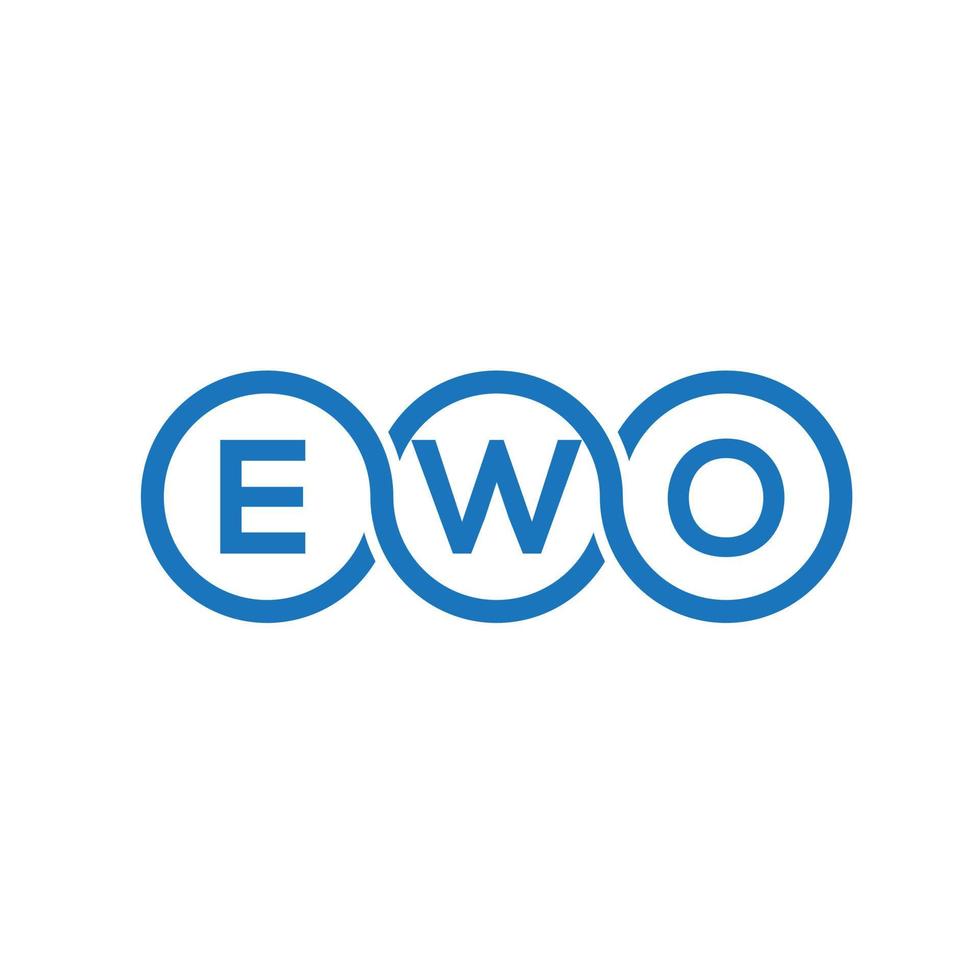 création de logo de lettre ewo sur fond noir. concept de logo de lettre initiales créatives ewo. conception de lettre ewo. vecteur