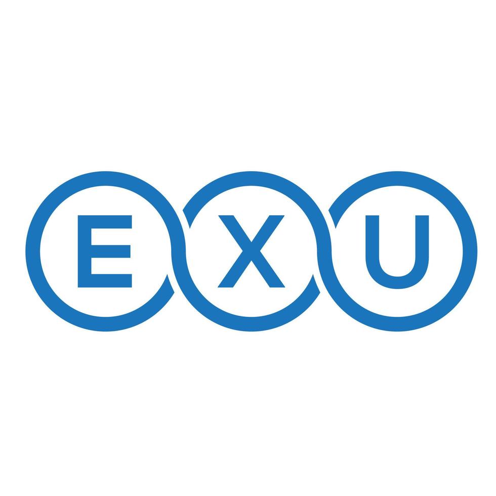 création de logo de lettre exu sur fond noir. concept de logo de lettre initiales créatives exu. conception de lettre exu. vecteur