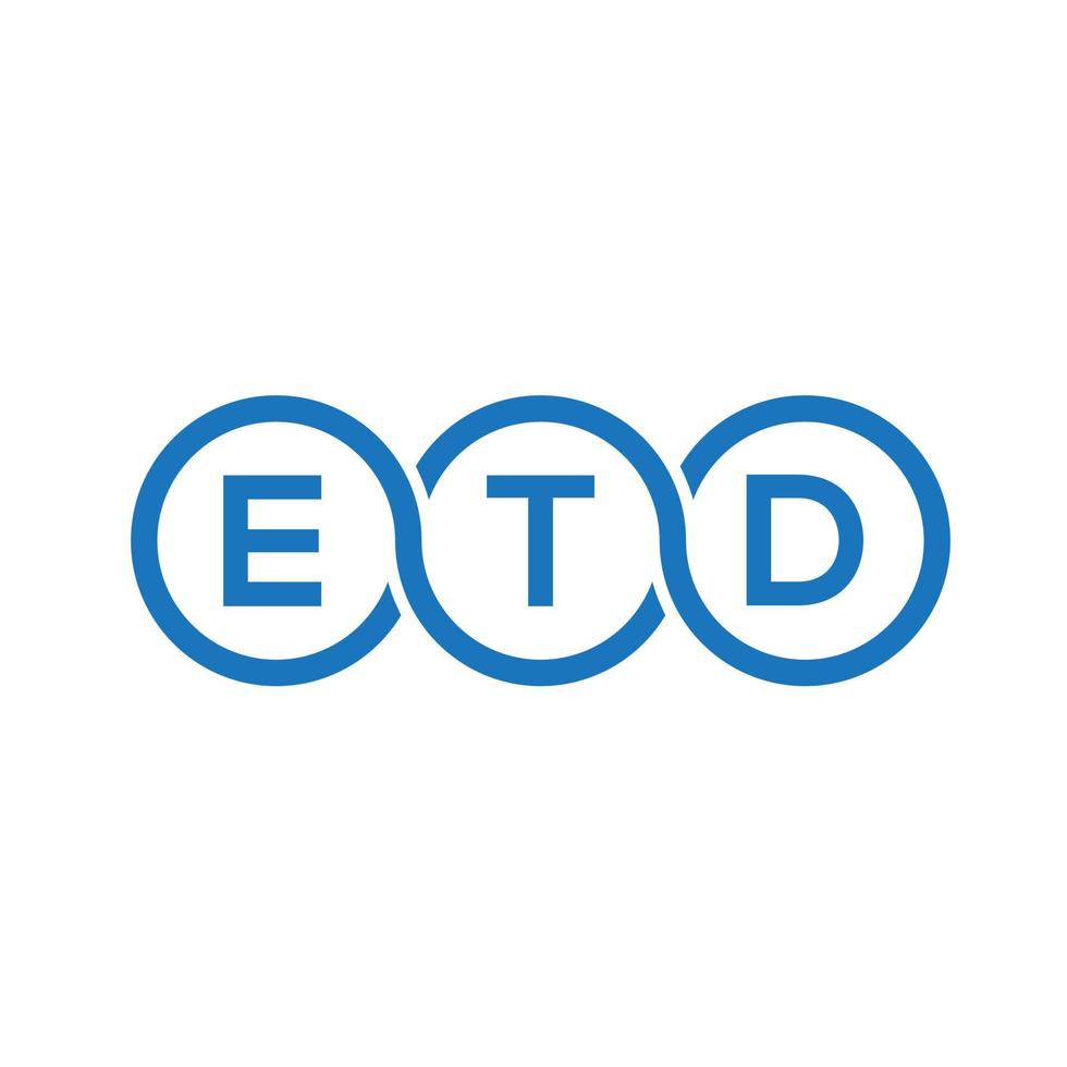 création de logo de lettre etd sur fond noir. etd concept de logo de lettre initiales créatives. conception de lettre etd. vecteur