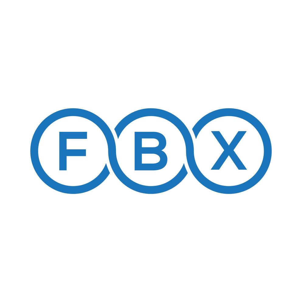 création de logo de lettre fbx sur fond noir. concept de logo de lettre initiales créatives fbx. conception de lettre fbx. vecteur