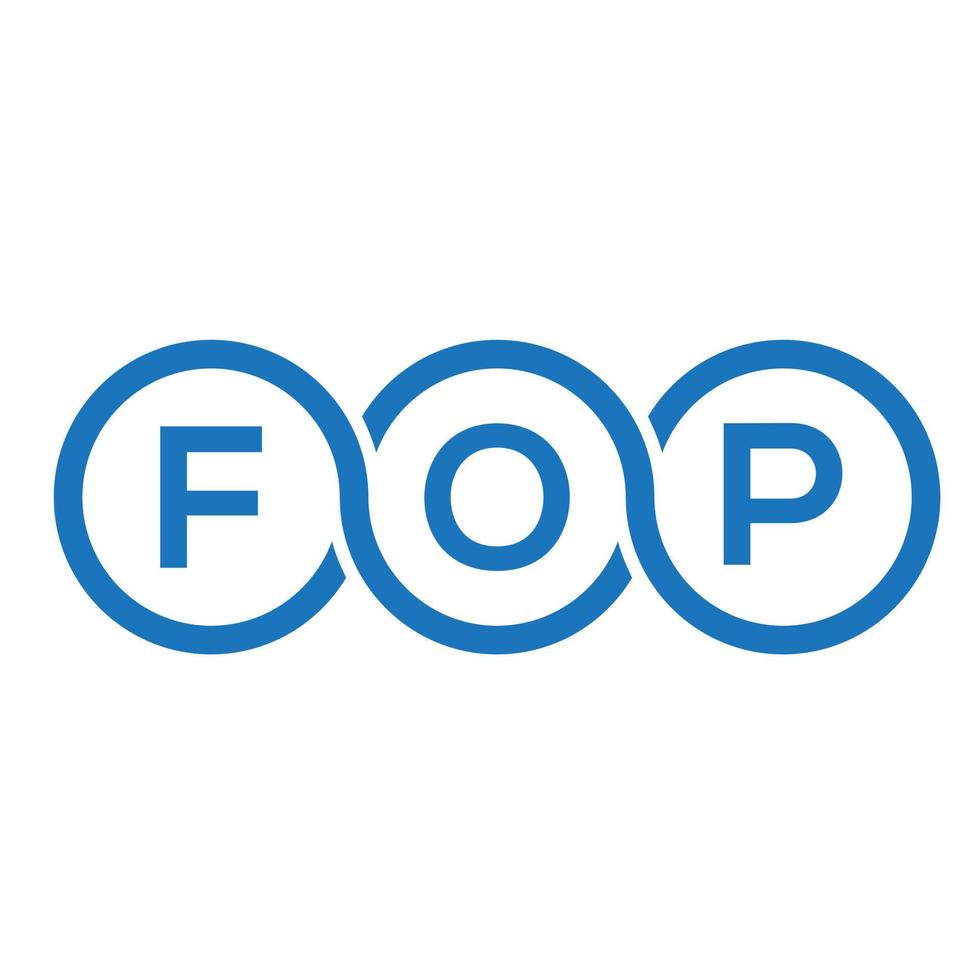 création de logo de lettre fop sur fond noir. concept de logo de lettre initiales créatives fop. conception de lettre fop. vecteur