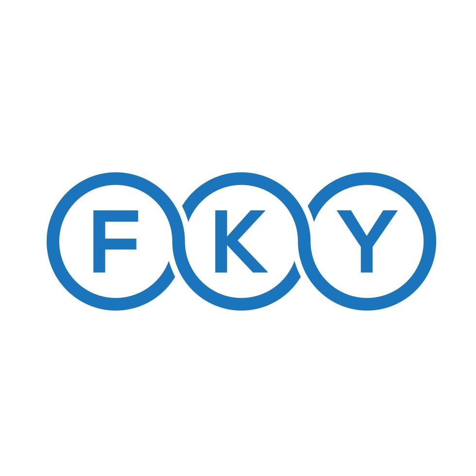 création de logo de lettre fky sur fond noir. concept de logo de lettre fky initiales créatives. conception de lettre fky. vecteur