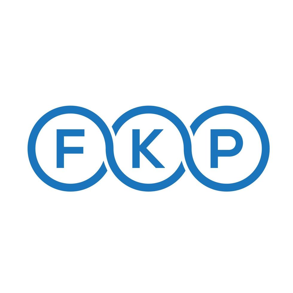 création de logo de lettre fkp sur fond noir. concept de logo de lettre initiales créatives fkp. conception de lettre fkp. vecteur