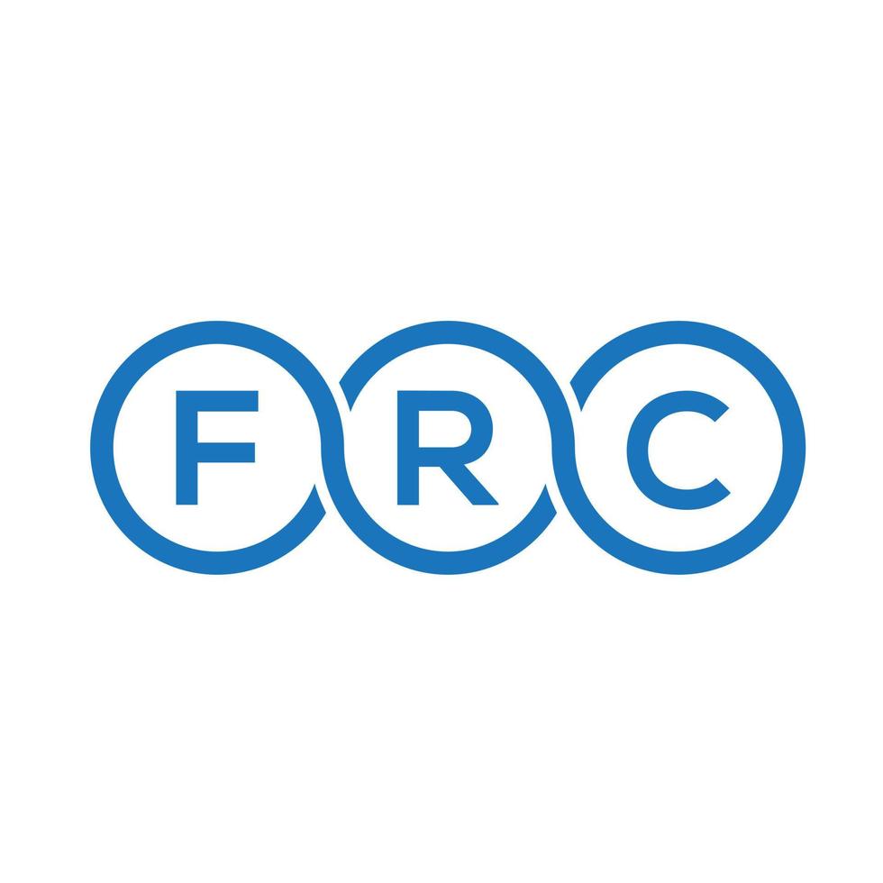 création de logo de lettre frc sur fond noir. concept de logo de lettre initiales créatives frc. conception de lettre frc. vecteur