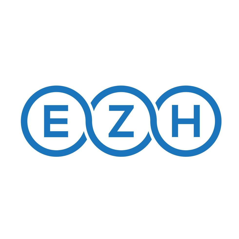 création de logo de lettre ezh sur fond noir. concept de logo de lettre initiales créatives ezh. conception de lettre ezh. vecteur