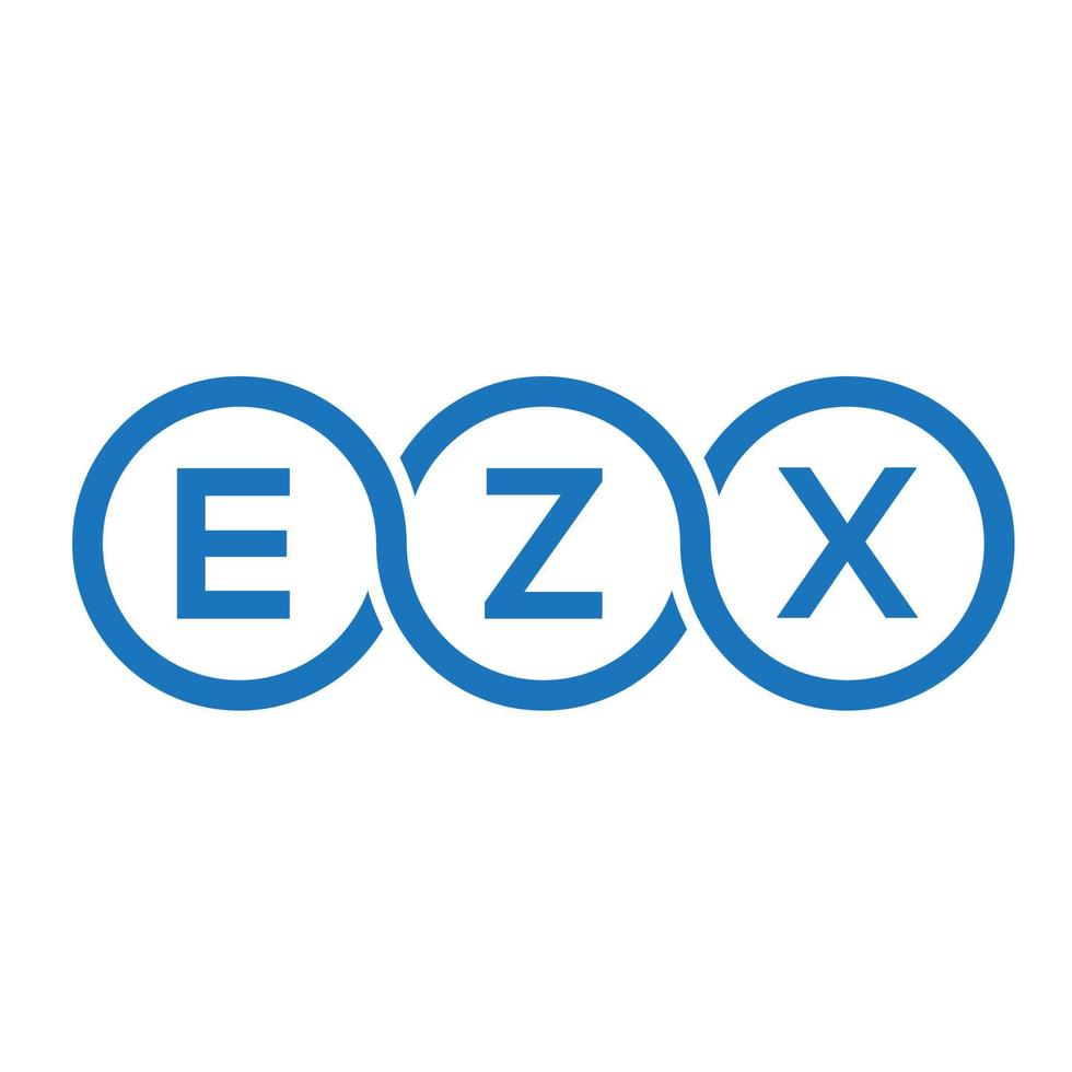 création de logo de lettre ezx sur fond noir. concept de logo de lettre initiales créatives ezx. conception de lettre ezx. vecteur