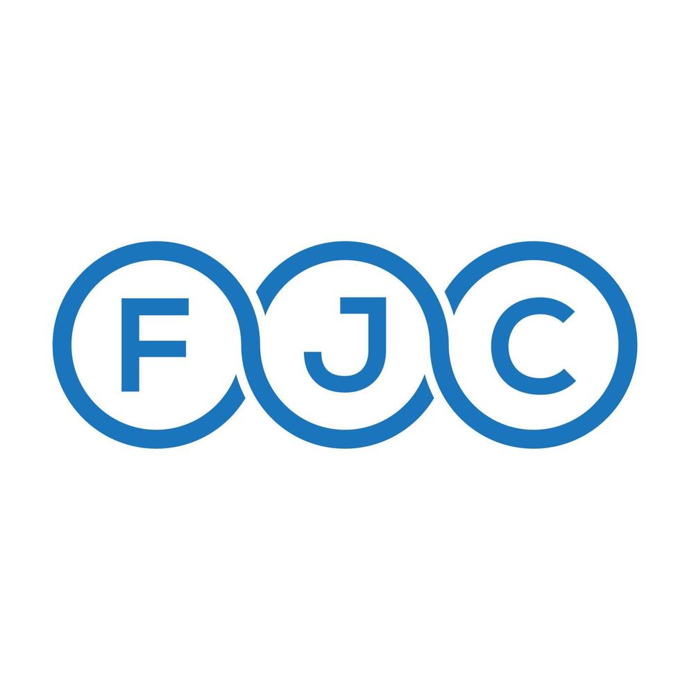 création de logo de lettre fjc sur fond noir. concept de logo de lettre initiales créatives fjc. conception de lettre fjc. vecteur