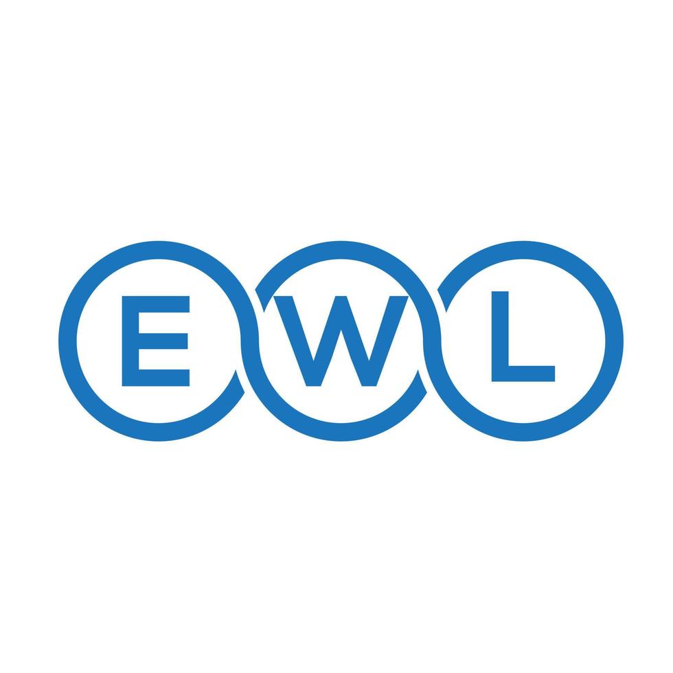 création de logo de lettre ewl sur fond noir. concept de logo de lettre initiales créatives ewl. conception de lettre de chouette. vecteur