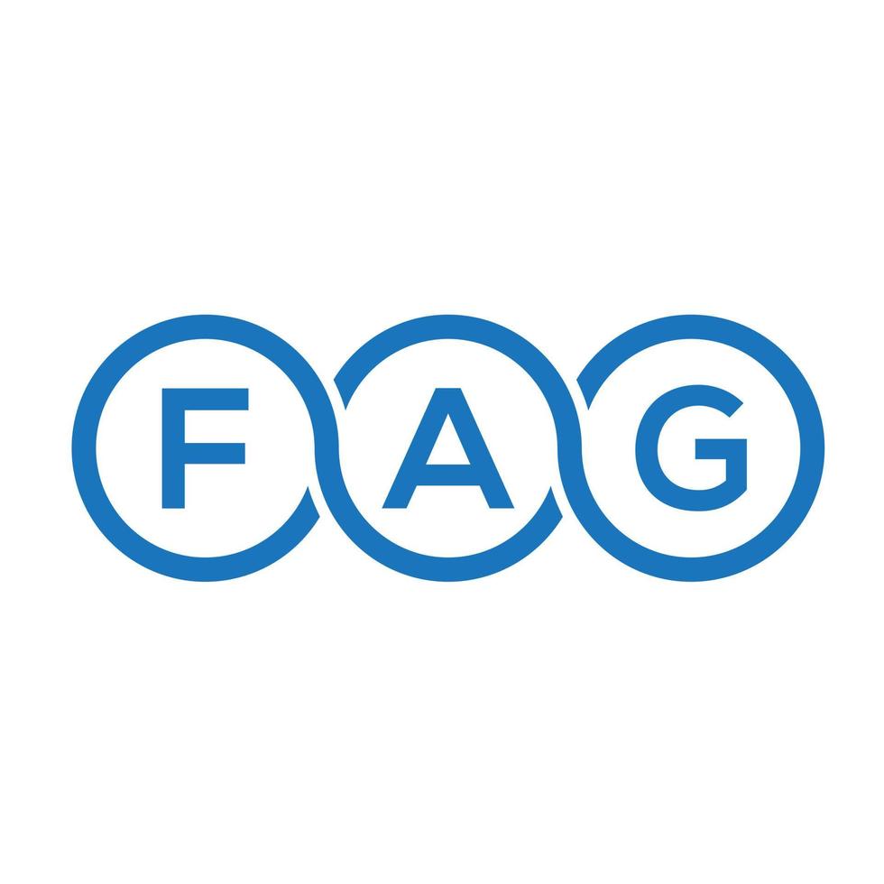 création de logo de lettre fag sur fond noir. concept de logo de lettre initiales créatives fag. conception de lettre fag. vecteur