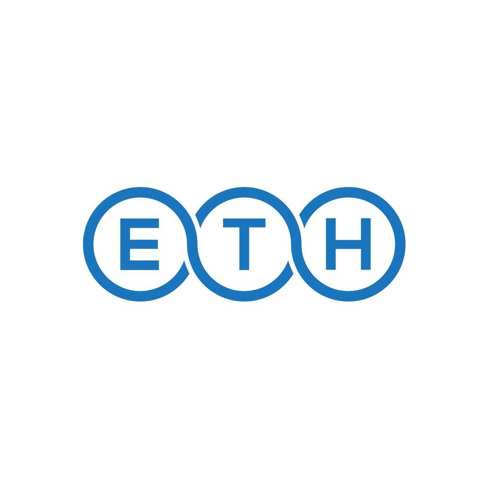 création de logo de lettre eth sur fond noir. eth concept de logo de lettre initiales créatives. conception de lettre eth. vecteur