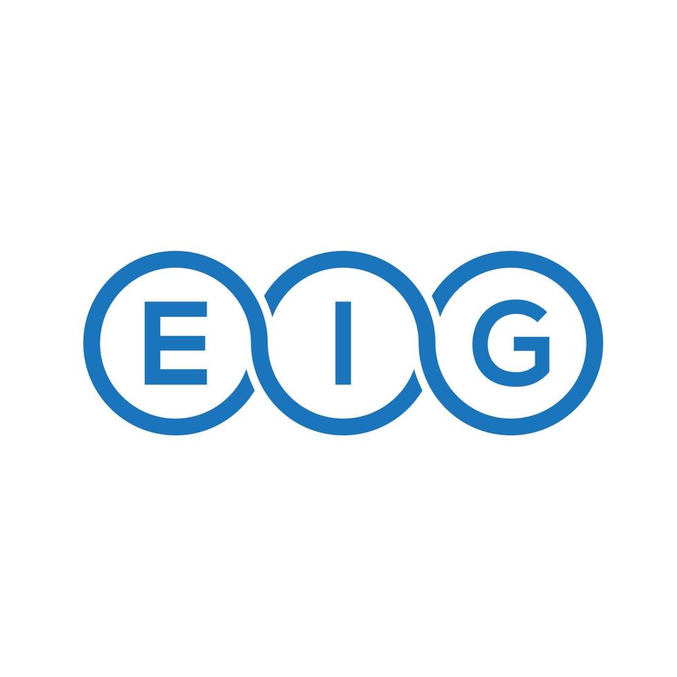 création de logo de lettre eig sur fond noir. concept de logo de lettre initiales créatives eg. conception de lettre eig. vecteur