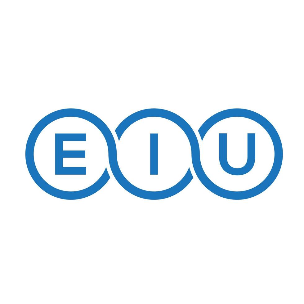 création de logo de lettre eiu sur fond noir. concept de logo de lettre initiales créatives eiu. conception de lettre eiu. vecteur